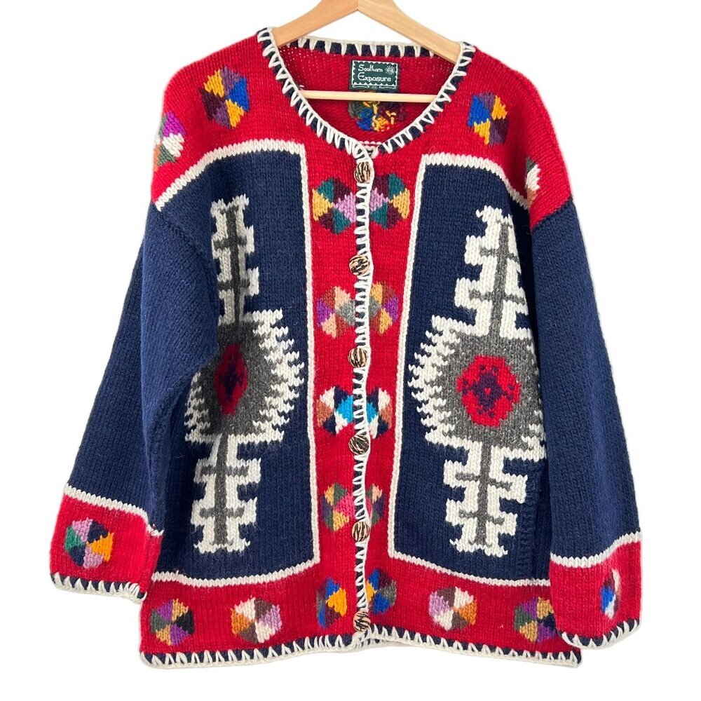 Southern Exposure Pure Wool Ecuadorian Cardigan - Picture 1 of 7